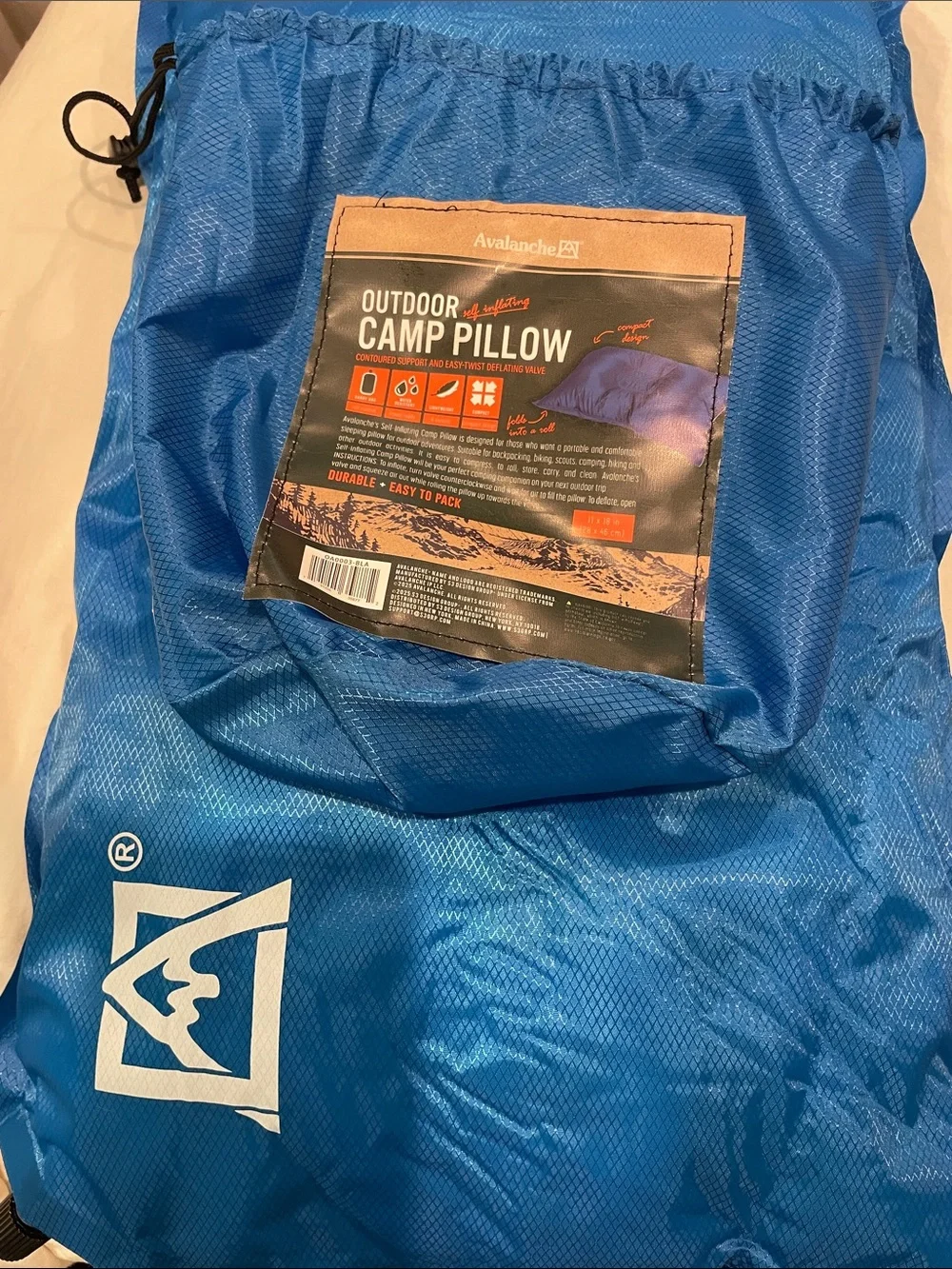 Avalanche Blue Portable Outdoor Camp Pillow